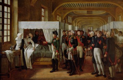 Napoleon besucht das Invalidenhaus am 11. Februar 1808, 1809 von Alexandre Veron Bellecourt